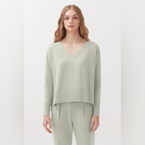 Cuyana / French Terry b neck Pleat-Back Sweatshirt medium M - Picture 1 of 7